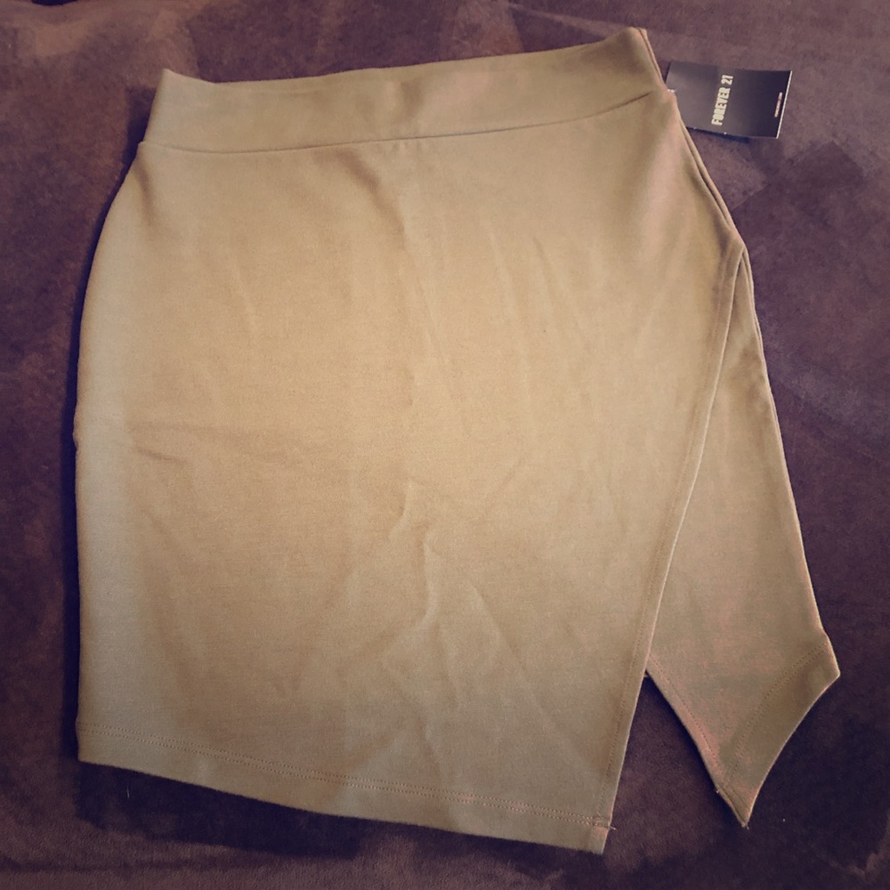 Olive green high waisted mini skirt